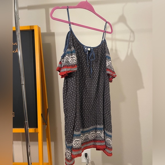 Free People Flowy Open Shoulder Dress - Picture 1 of 6